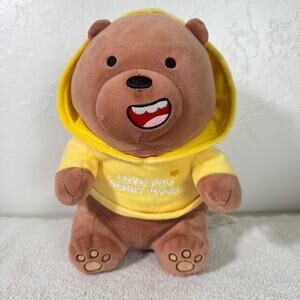 Miniso X Cartoon Network We Bare Bear Soft Stuffed Plush Doll Toy With Hoodie